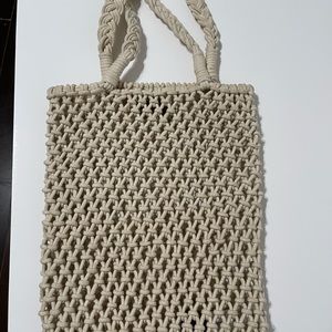 J.Crew Cadiz Hand-Knotted Rope Tote Handbag Purse NWT Natural Color